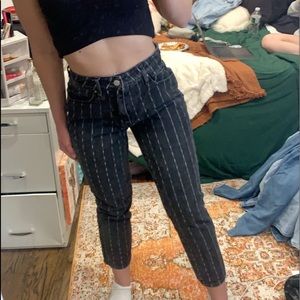 PacSun Black and White Pinstripe Mom Jeans